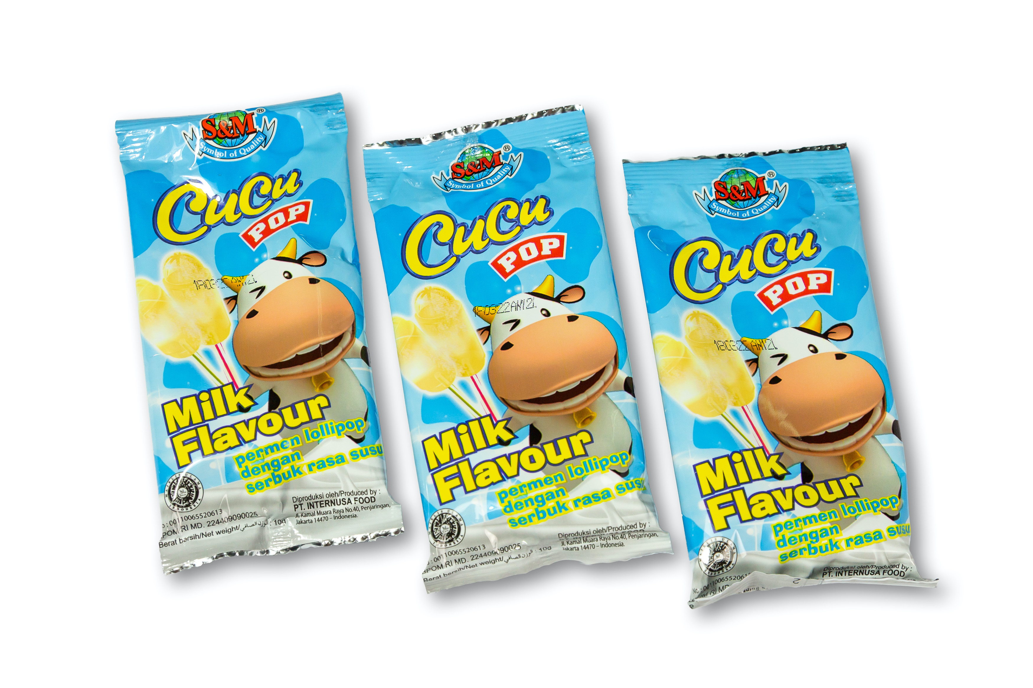 A product extension of CUCU POP Assorted flavours, CUCU POP Milk is made of our own factory-made condense milk using a REAL butter! A classic milk lollipop with a milk-flavored dipping powder which makes the product sweet and creamy. CUCU POP Milk is great for special events and at times when you need a little boost to brighten up your day. It can be a sweet addition for your birthday cake decoration and to be included in goodies and gifts during parties, competitions, etc. A tasty candy loved by kids of all ages—and surely, grown-ups too!