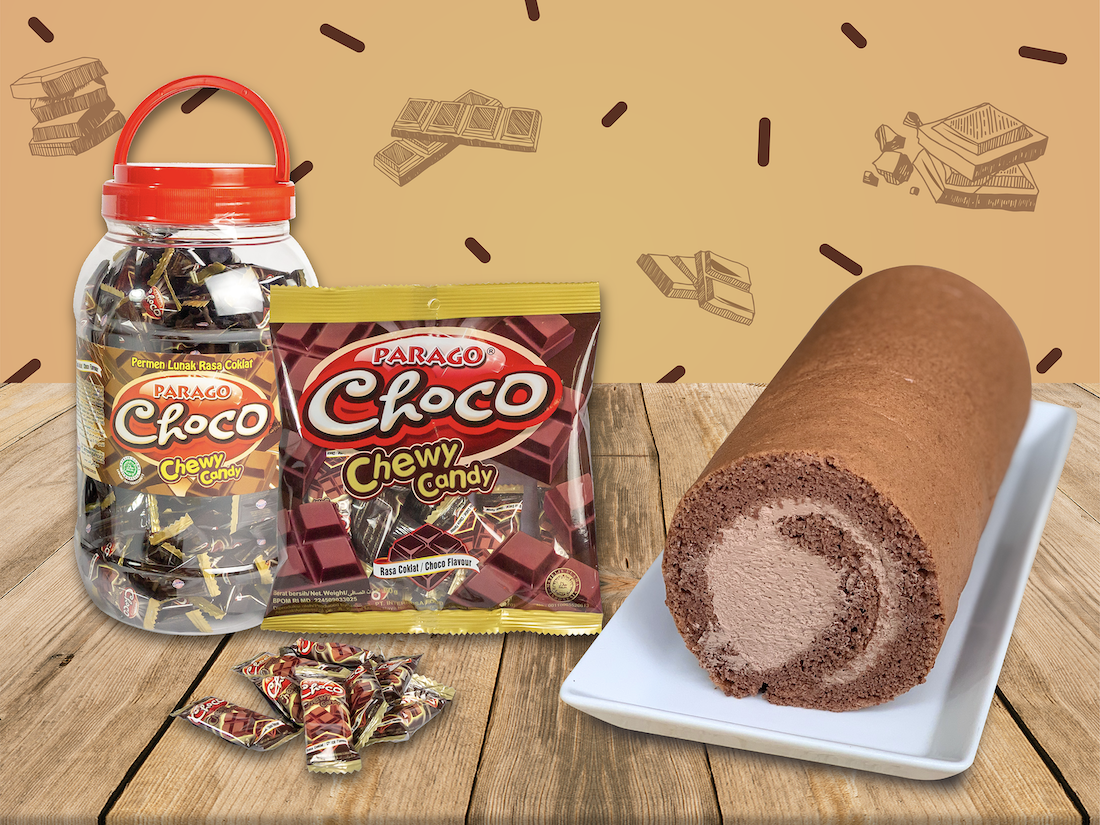 Chocolate fixes everything! When you’re sad, happy, or excited, chocolate is always the perfect companion to make the situation a whole lot better. With this roll cake, you can eat the whole thing without feeling guilty. It has a perfect balance in its flavors, not too sweet, not too greasy. Incorporating our chocolate chewy candy to the recipe just makes everything more divine and perfect!  Ingredients:  Cream:  65g Heavy cream 40g Full cream milk 8 pieces of PARAGO®️ Chocolate Chewy Candy 10g Cocoa powder 185g Whipping cream Sponge Cake:  4 Egg yolks 25g Icing sugar 1g Salt 4g Vanilla extract 30g Vegetable oil 50g Milk 55g Cake flour 15g Cocoa powder 2g Baking powder 4 Egg whites 65g Castor sugar Instructions:  Cream:  Pour the milk, heavy cream, and PARAGO®️ Chocolate Chewy Candies in a saucepan and place it on a stove that is set on low heat. Stir the mixture until the candies are all melted. Sift in the cocoa powder, then stir until dissolved and there are no more lumps. Then, pour the mixture into a bowl and cover the surface directly with heat-proof plastic wrap. Let it cool slightly, then chill in the fridge for at least 8 hours. After fully chilled, combine the candy mixture with the whipped cream in a bowl, and beat them together with an electric mixture using the whip attachment until medium peaks. Cover the bowl with plastic wrap, then place it in the fridge for later use. Sponge Cake:  Preheat the oven to 160°C. Grease a 35cm x 25cm rectangle pan with vegetable oil, then line all the sides of the pan with parchment paper. In a bowl, mix the egg yolks, icing sugar, salt, vanilla extract, vegetable oil, and milk with a whisk until emulsified. Sift in the cake flour, cocoa powder, and baking powder, and whisk until there are no more lumps. In a separate bowl, whip the egg whites with an electric mixer until bubbly. Then, gradually add the castor sugar while continuously mixing. When all the sugar is added, keep mixing until the mixture reaches a medium peak. Take 2 scoops of the egg white mixture and mix it with the batter using the whisk. After combined, continue to add in ½ of the egg whites. Fold the mixture with a spatula gently until they are almost combined. Add the remaining egg whites, then fold the mixture again until fully combined. Pour the batter into the cake pan, then bake it in the oven for 22 minutes. Cool it on a rack completely before handling. Assembling the Roll Cake:  Carefully take the cooled sponge cake out of the pan. Turn the cake pan over, then place the cake on top of the inverted cake pan. Next, turn the cake over onto a piece of parchment paper that is bigger than the cake. Peel of all the parchment paper from the cake. Place the cake with the shorter sides in front, then cut the right and left edges of the cakes with a serrated knife. Spread ¾ of the cream on the cake evenly. On the end of the cake that will be rolled, make a mountain with the remaining ¼ of the cream. Roll the cake with the help of the parchment paper. Wrap the roll cake with the parchment paper and let it set in the fridge for at least 4 hours. Before serving, cut the edges of the roll cake with a serrated knife to reveal the inside. Recipe Created By: Kathleen.Z.B Instagram: @zanetta.kitchen